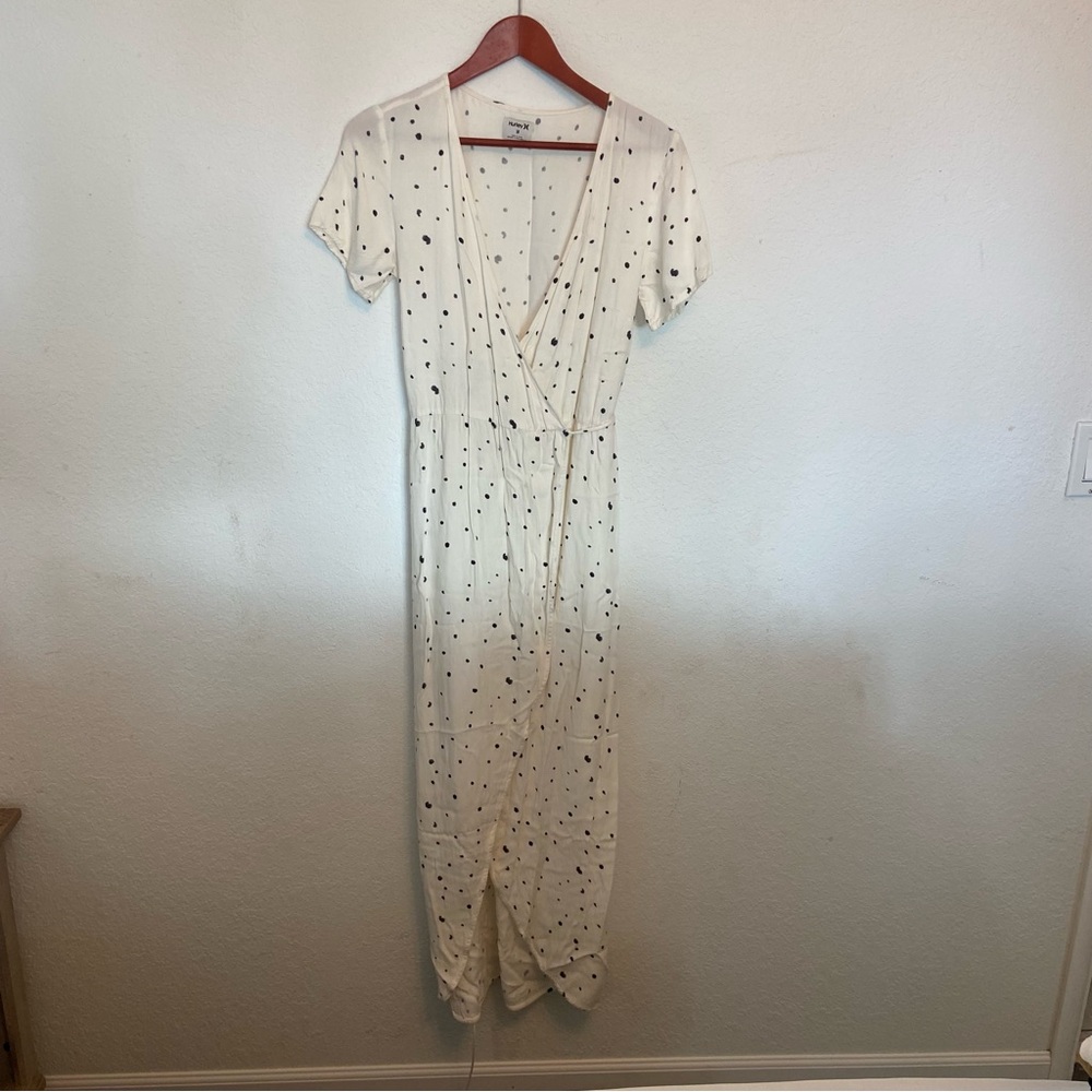 Hurley Beach Cream Polka Dot Wrap Dress